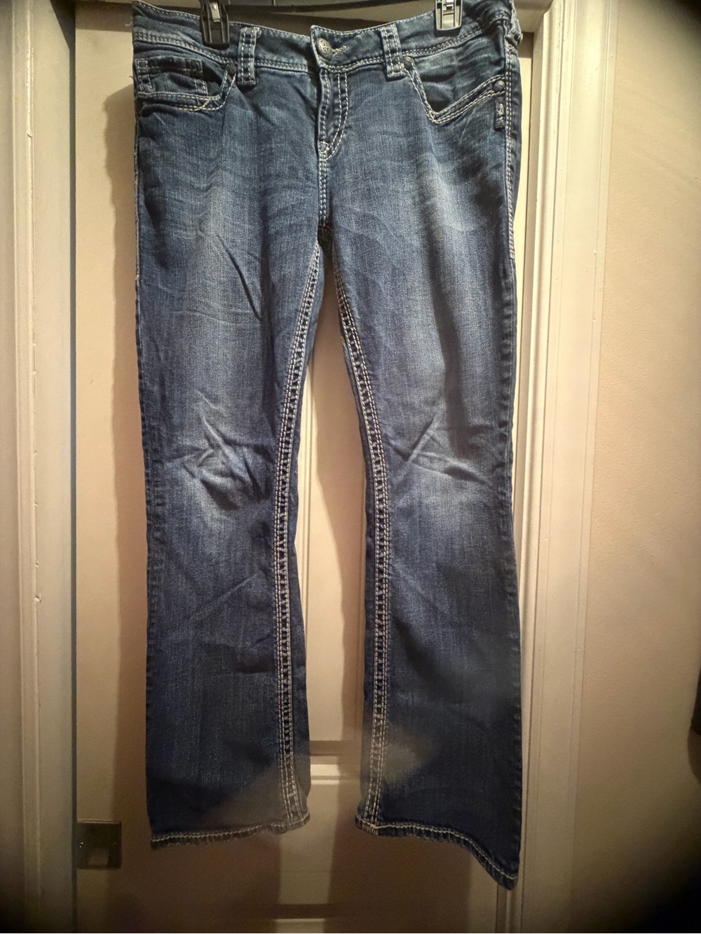 Silver Jeans Medium Blue Straight Leg Denim